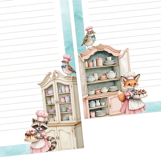 Woodland Bakery double-sided letter writing paper