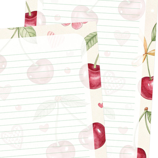 Cerise double-sided letter writing paper