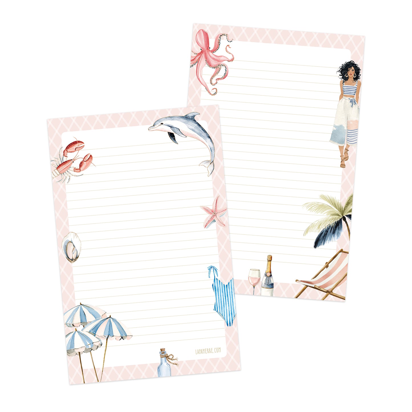Coastal Escape double-sided stationery