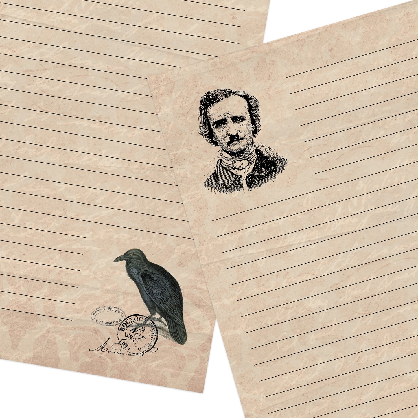 Edgar Allan Poe single-sided GLOSSY letter writing paper