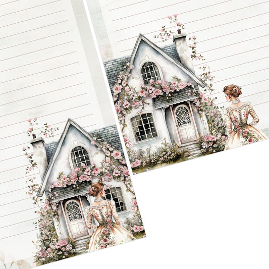 Floral Quarters double-sided letter writing paper