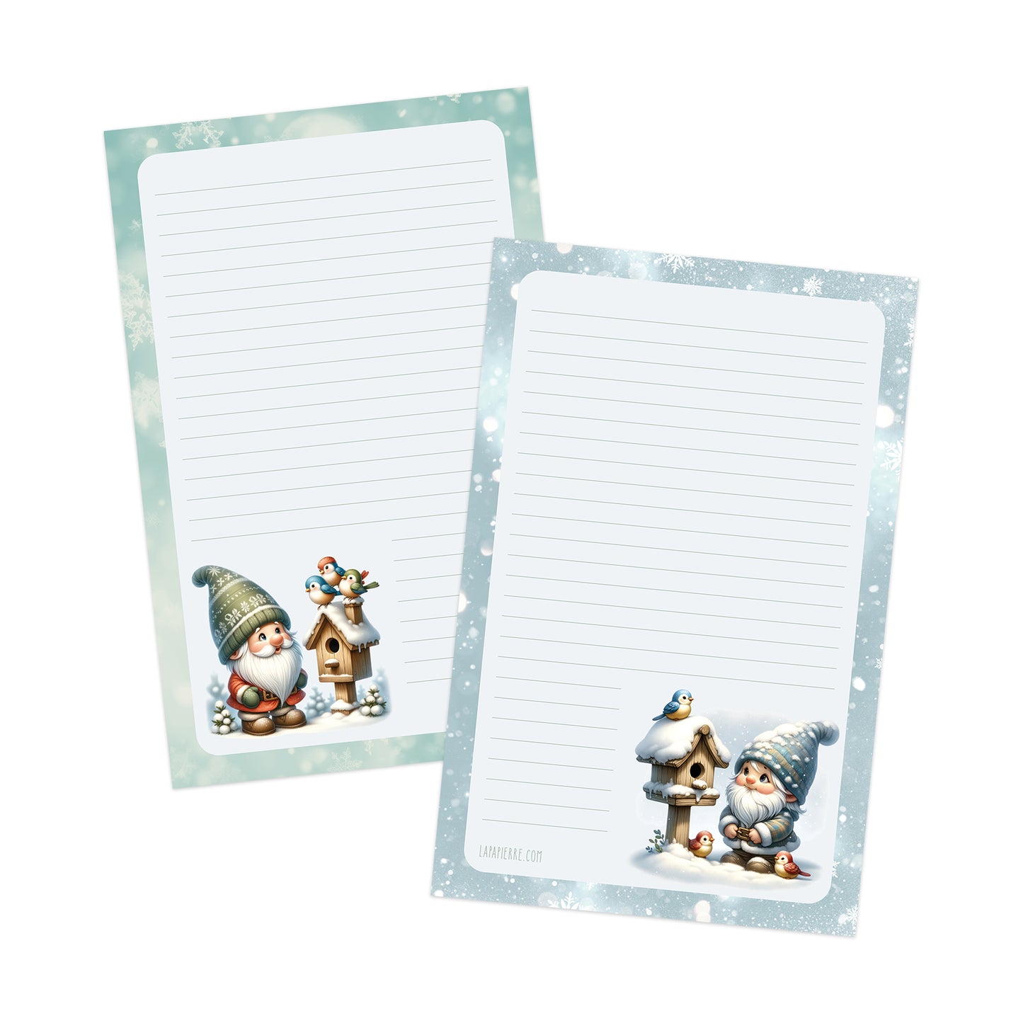 Glistening Gnomes double-sided letter writing paper
