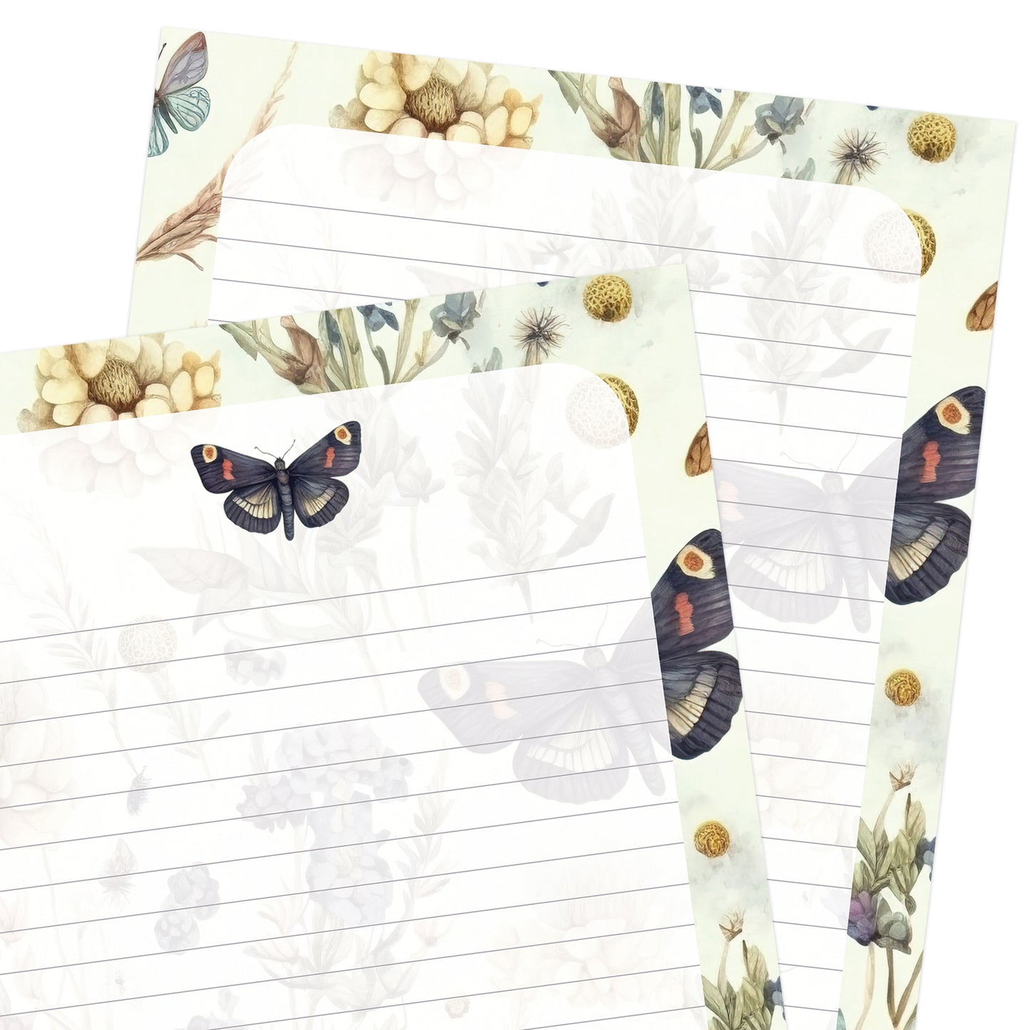 Lepidoptera double-sided stationery