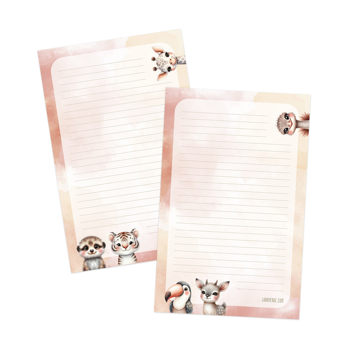 Safari double-sided letter writing sheets