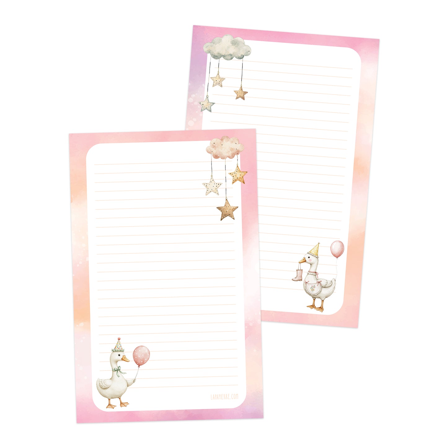 Silly Geese double-sided letter writing paper
