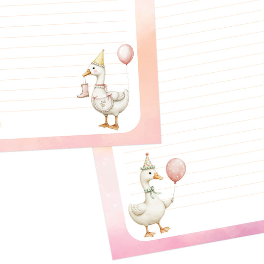 Silly Geese double-sided letter writing paper