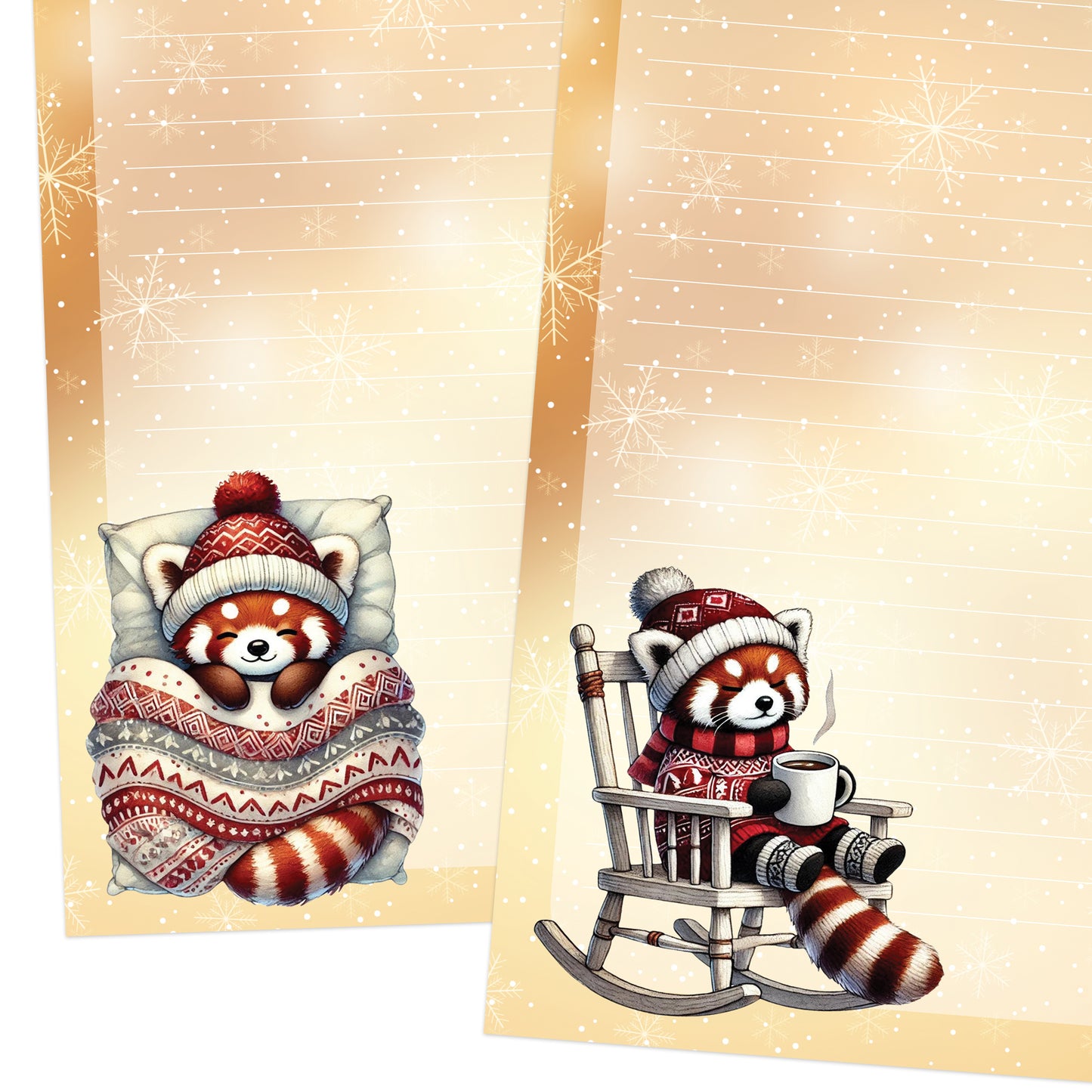 Snowflake Snuggles double-sided letter writing paper