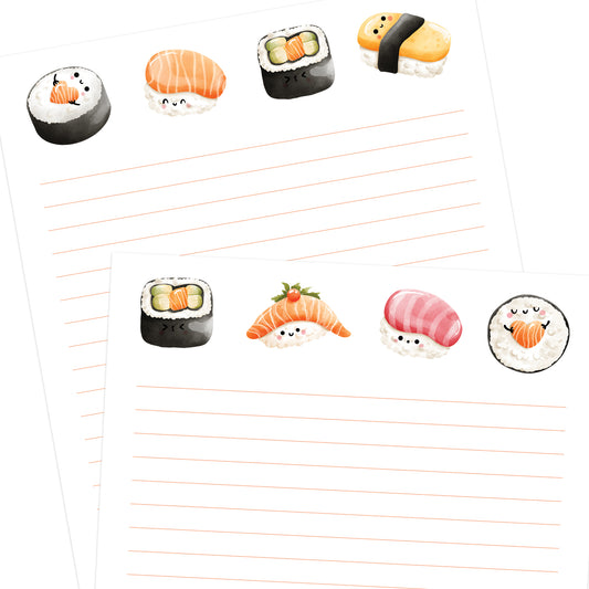 Sushi Party double-sided letter writing paper