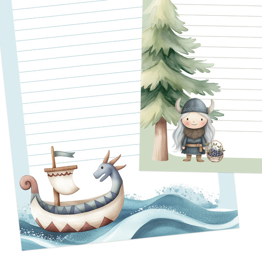 Viking Village double-sided letter writing paper