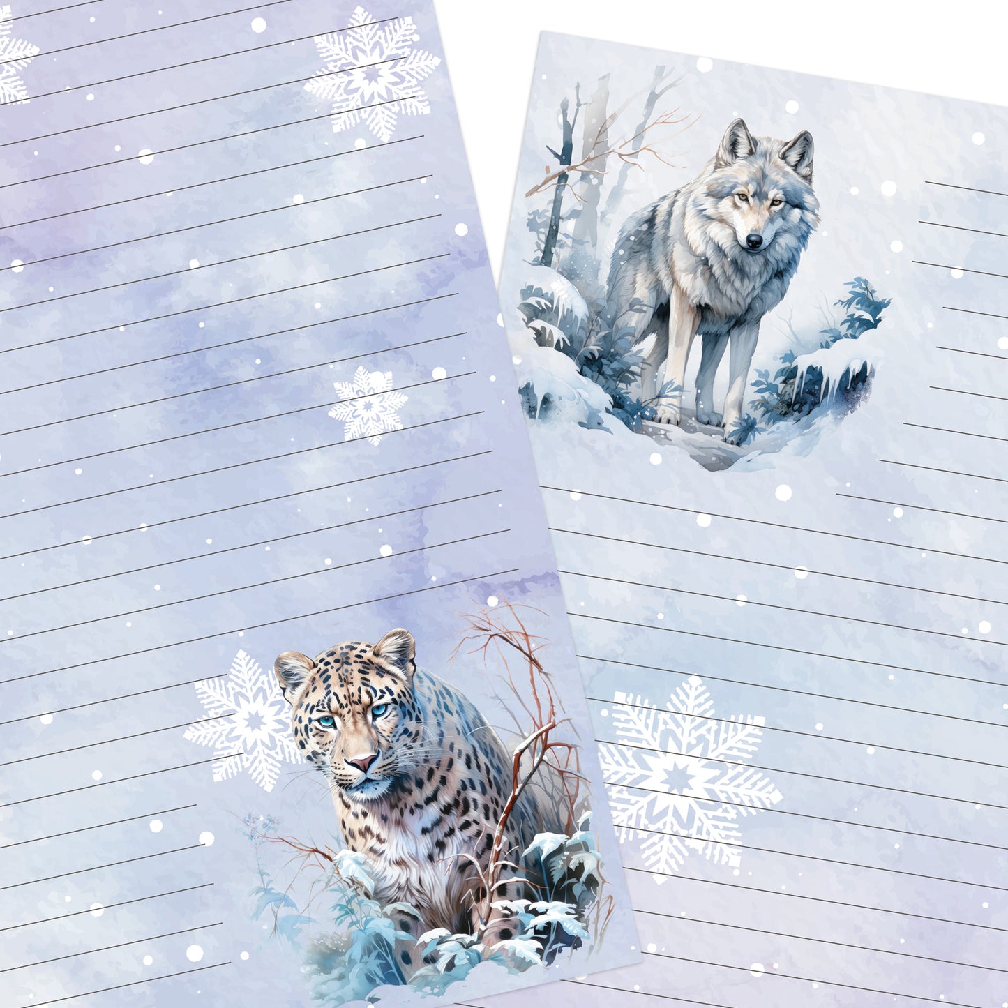 Wild Winter double-sided letter writing paper