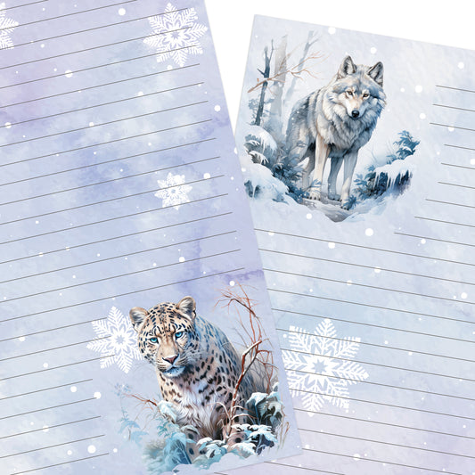 Wild Winter double-sided letter writing paper