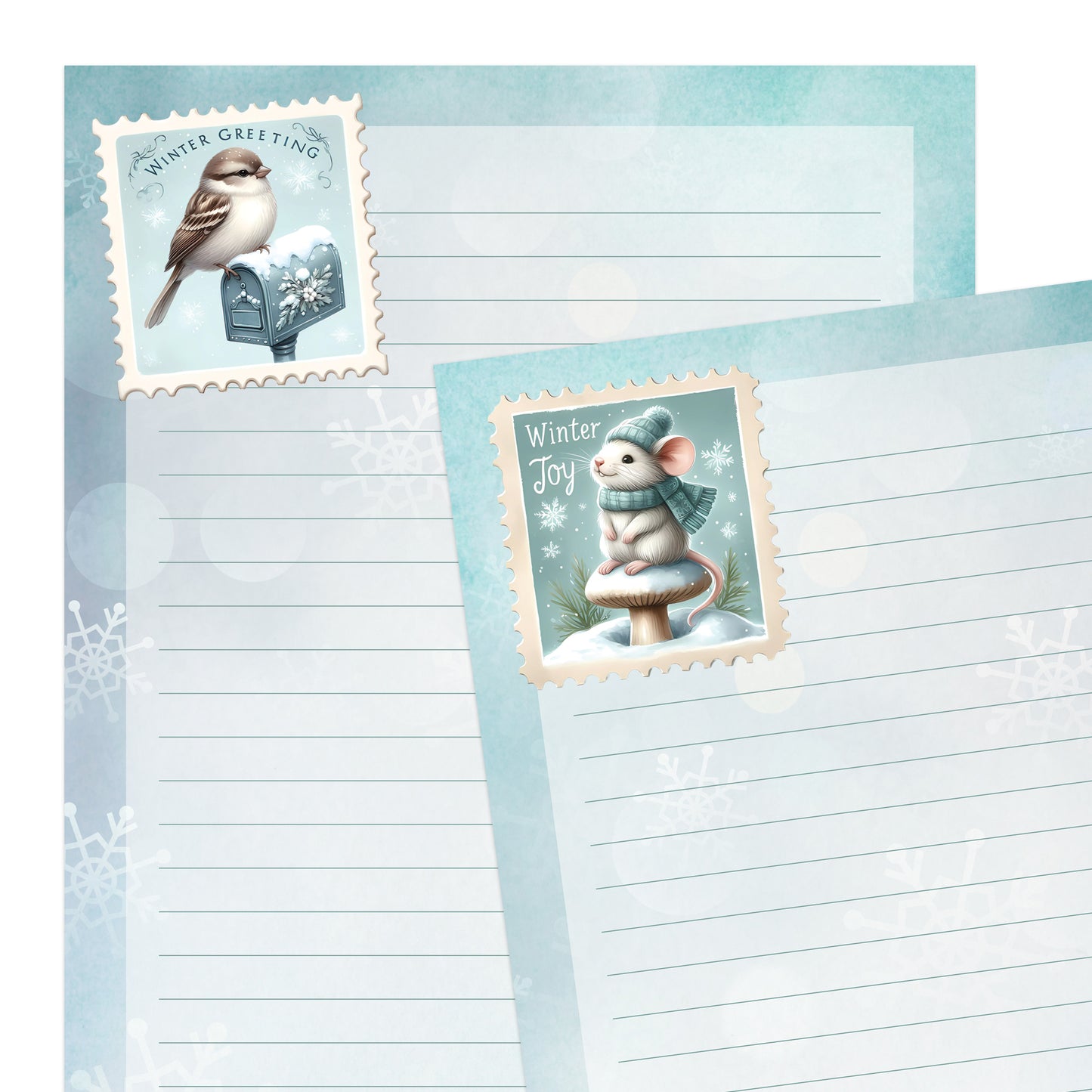 Winter Vibes double-sided letter writing paper