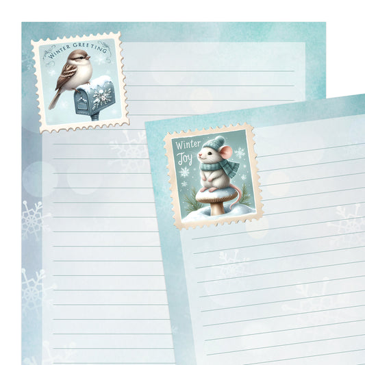 Winter Vibes double-sided letter writing paper