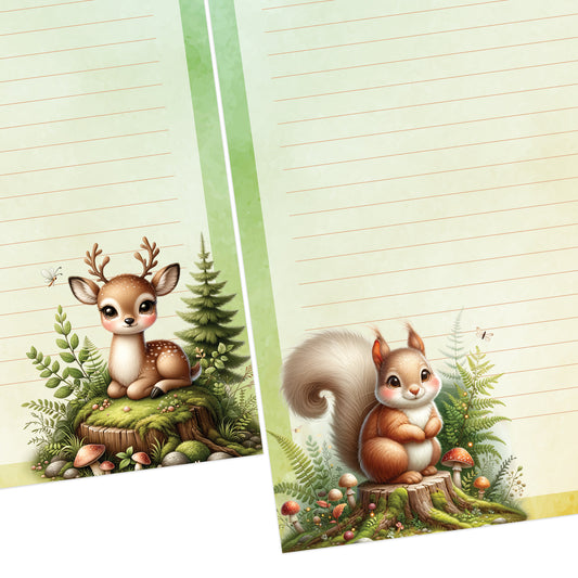 Forest Frolic double-sided letter writing paper