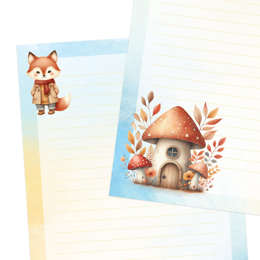 Cabin Critters double-sided letter writing paper