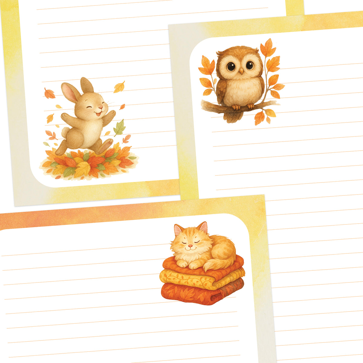 Autumn Amusement double-sided letter writing sheets