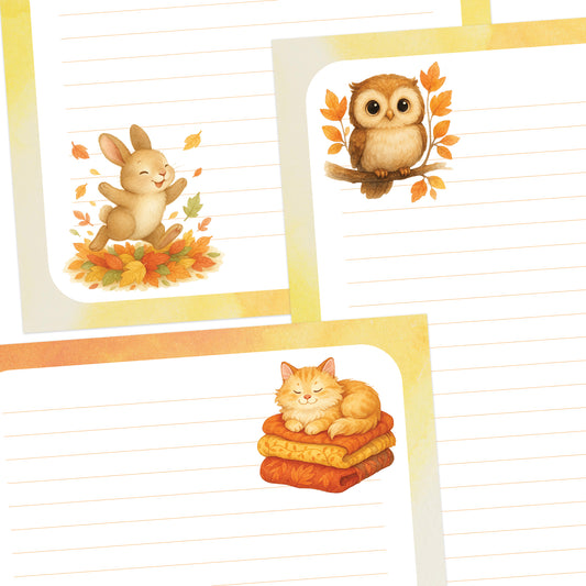 Autumn Amusement double-sided letter writing sheets