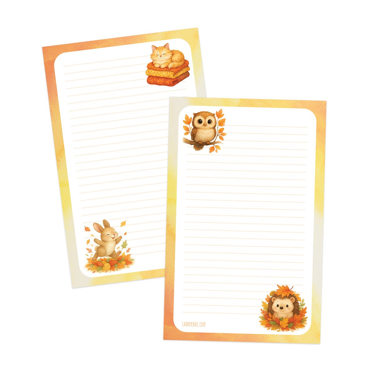 Autumn Amusement double-sided letter writing sheets