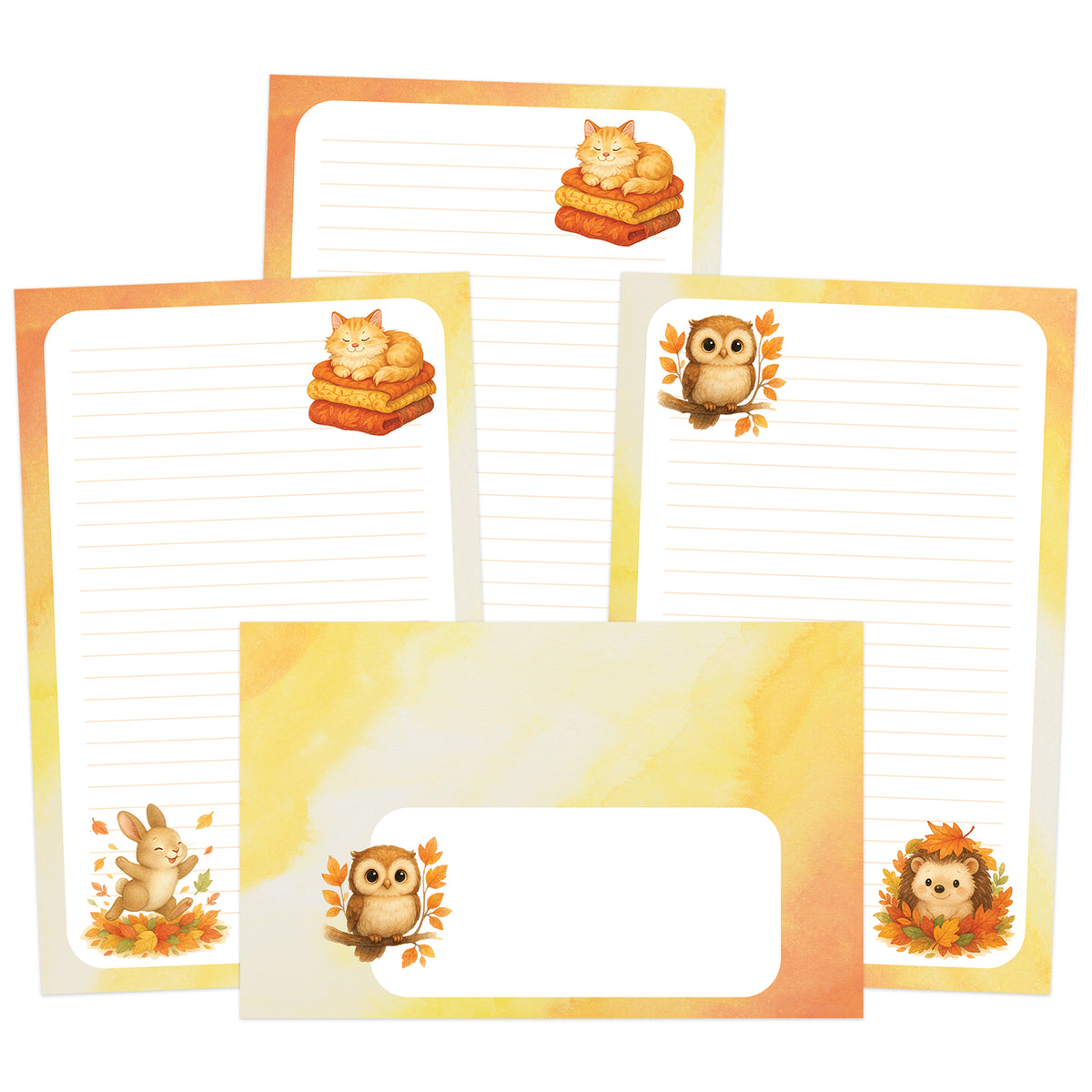 Autumn Amusement double-sided stationery set
