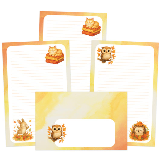 Autumn Amusement double-sided stationery set