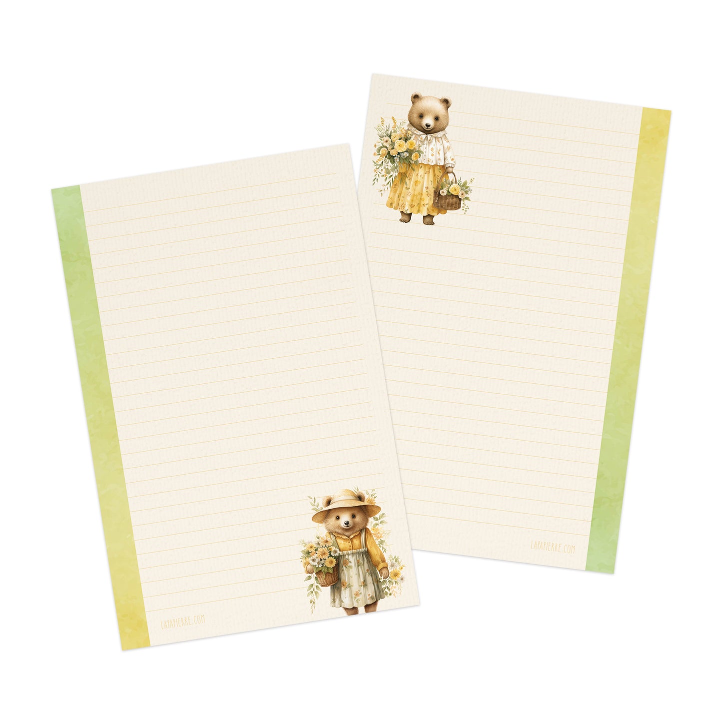 Blooming Bears double-sided letter writing paper