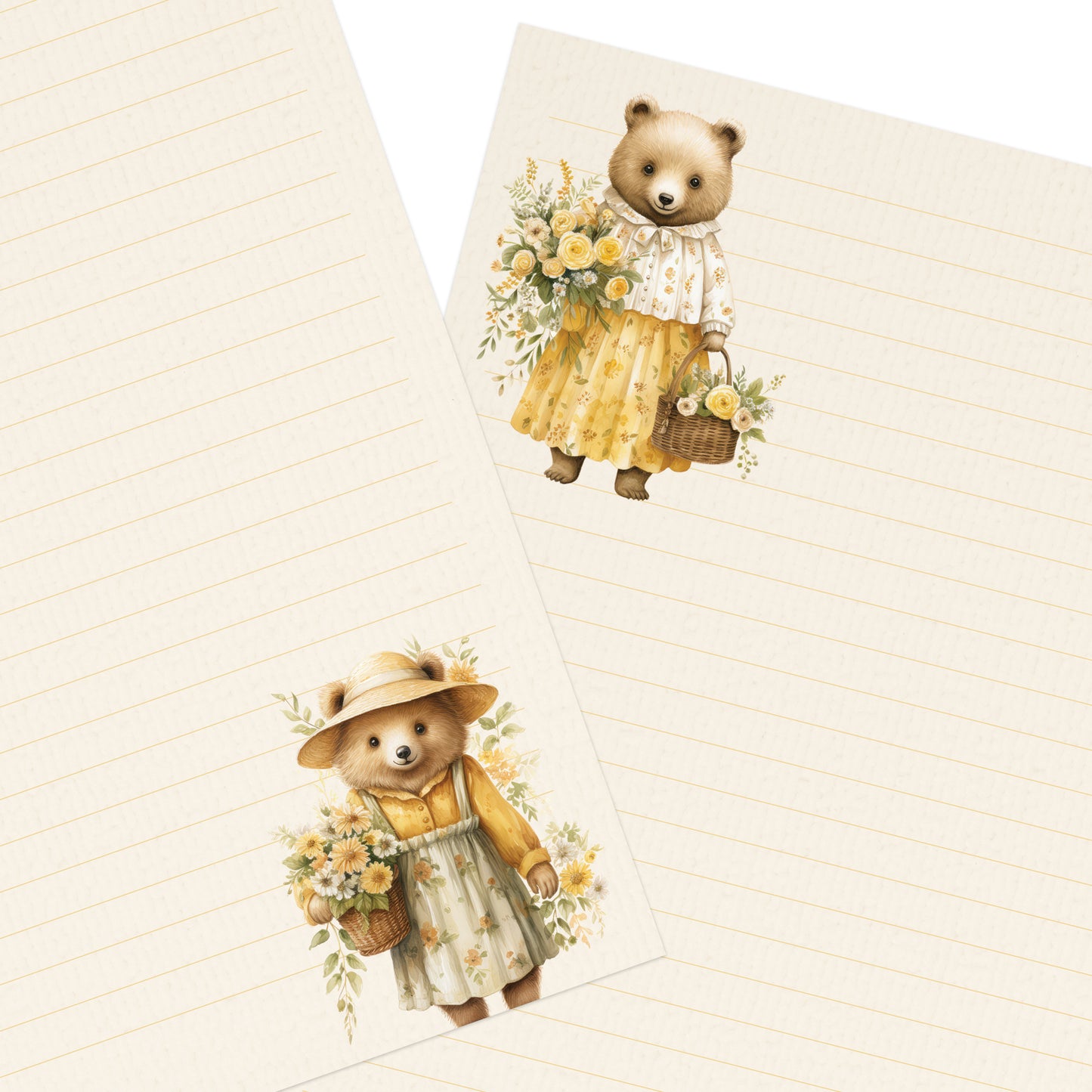 Blooming Bears double-sided letter writing paper