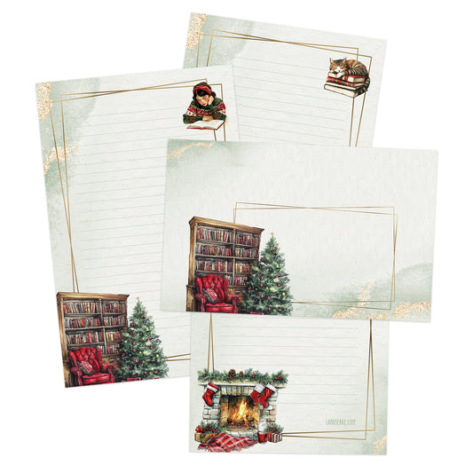 Cozy Christmas double-sided stationery set