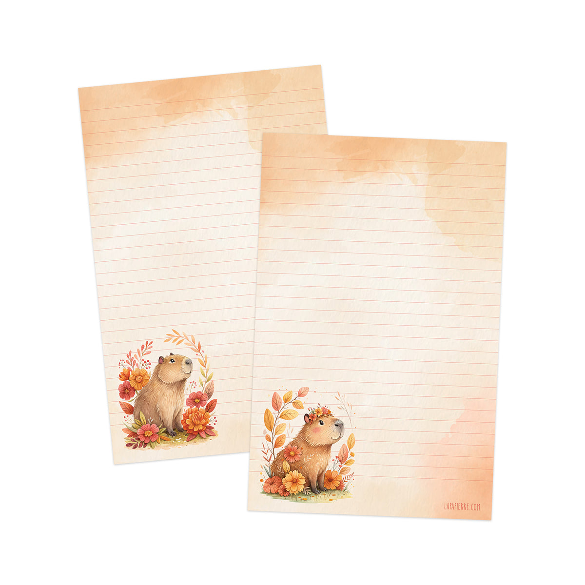 Capybara Charm double-sided letter writing sheets