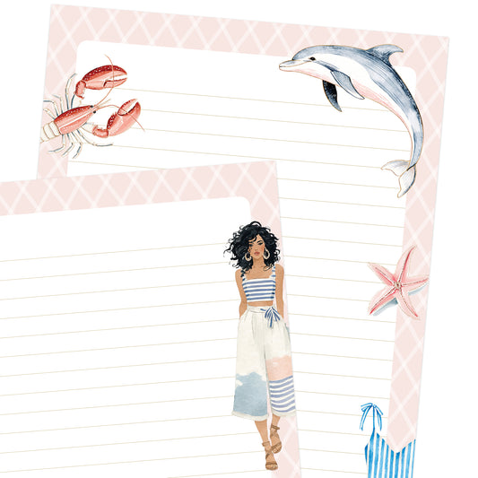 Coastal Escape double-sided letter writing sheets