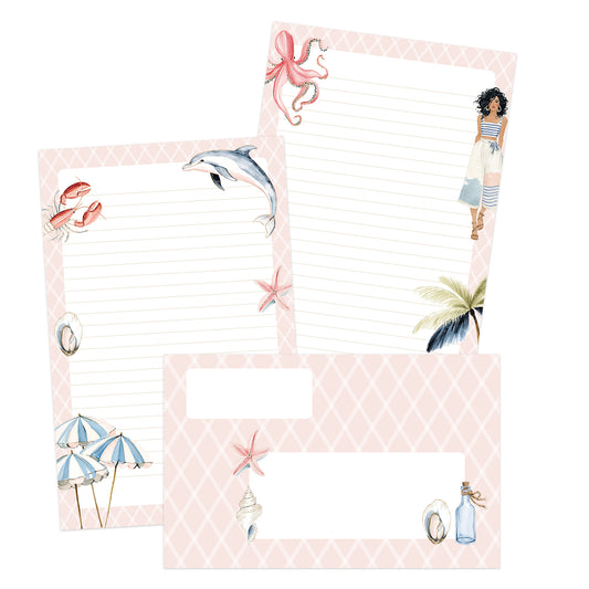 Coastal Escape double-sided stationery