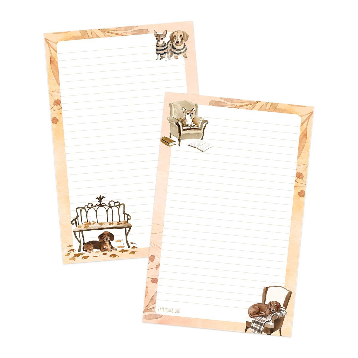 Cozy Canines double-sided letter writing sheets