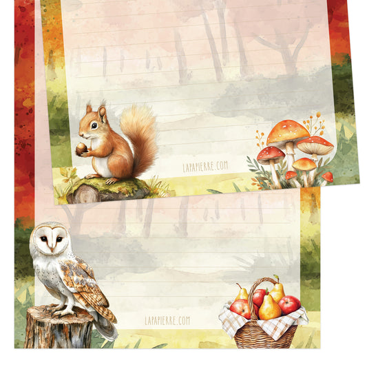 Fall Forest double-sided letter writing sheets