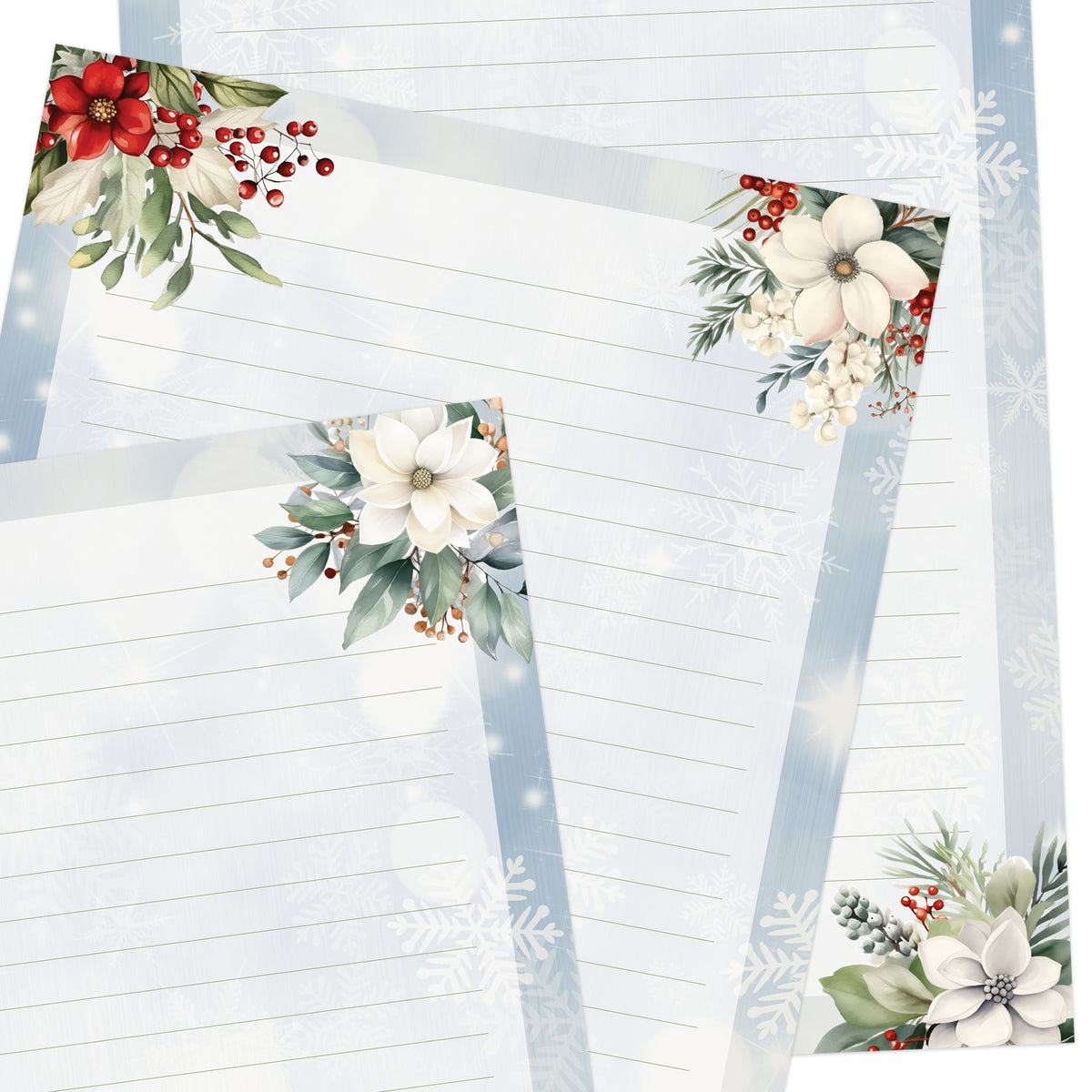 Merry and Bright double-sided stationery set