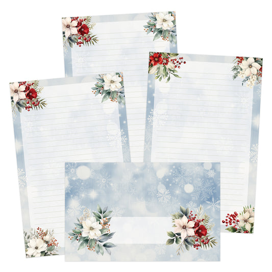 Merry and Bright double-sided stationery set