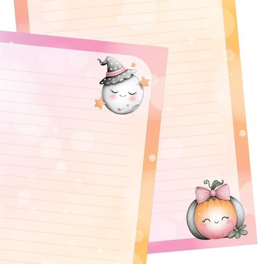 Pumpkin Lullaby double-sided letter writing sheets