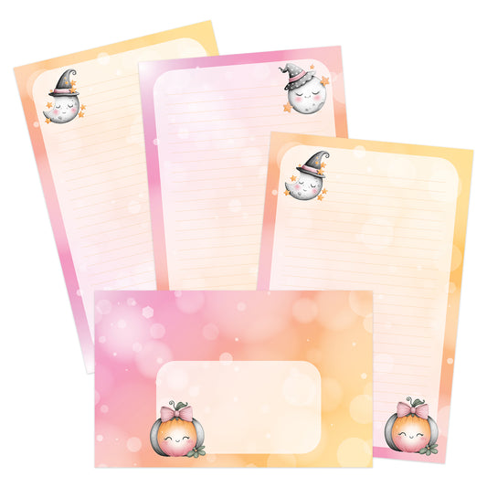 Pumpkin Lullaby double-sided stationery set