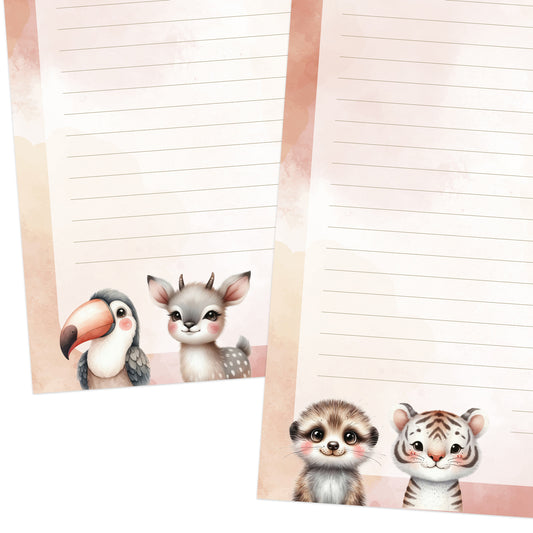 Safari double-sided letter writing sheets