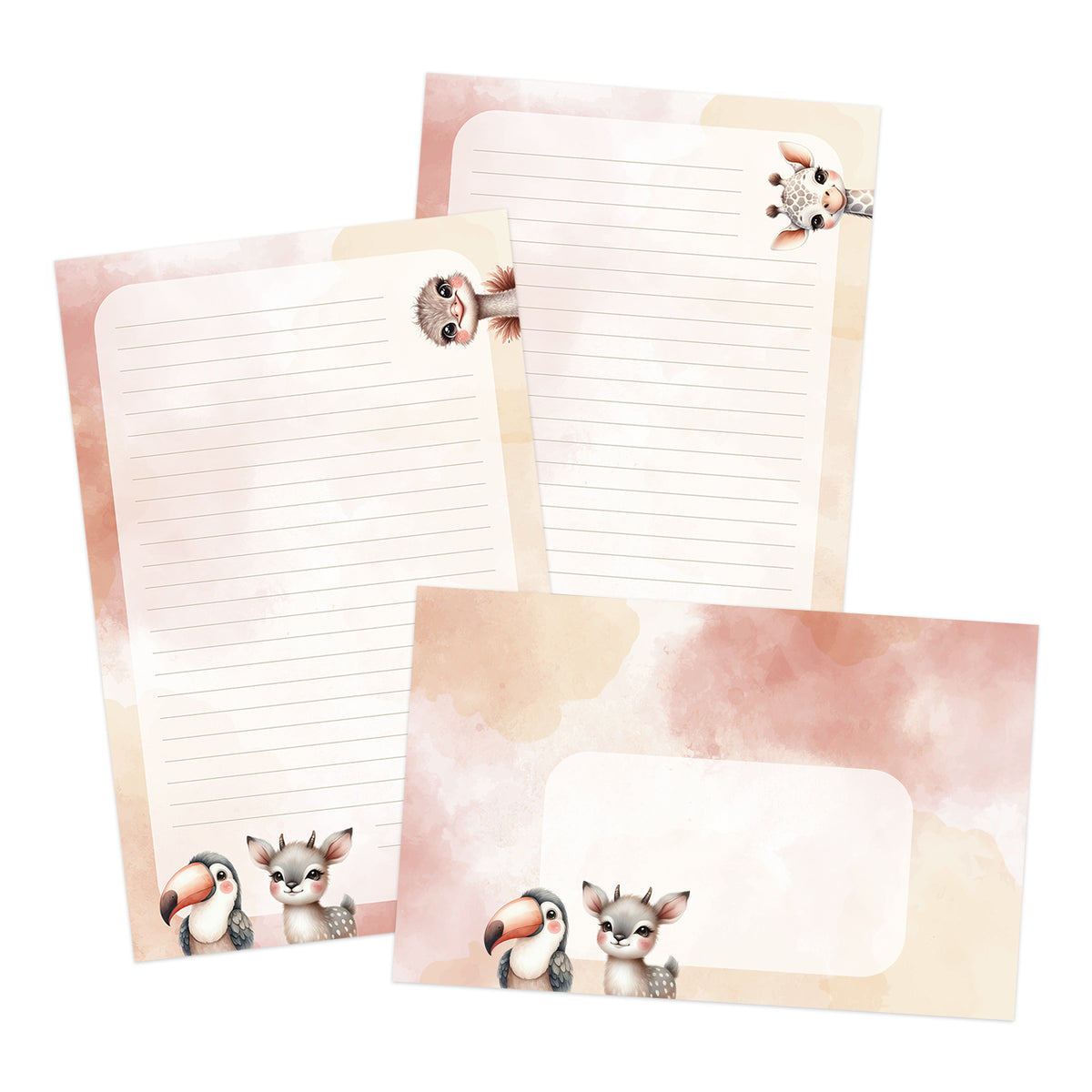 Safari double-sided stationery set