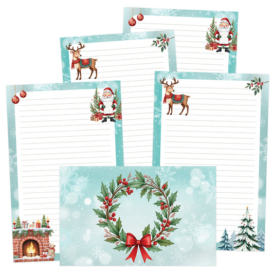 Santa's List double-sided stationery set