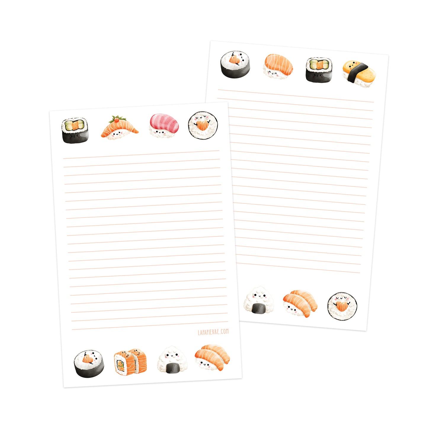 Sushi Party double-sided letter writing paper
