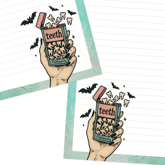 Trick-or-Teeth double-sided letter writing sheets