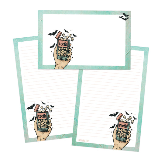 Trick-or-Teeth double-sided stationery set