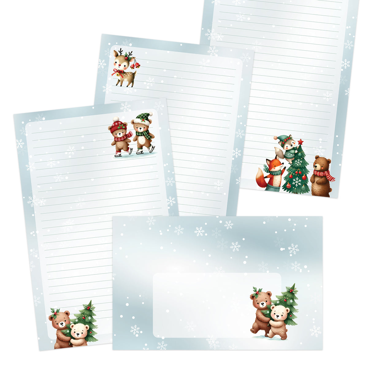 Festive double-sided stationery set