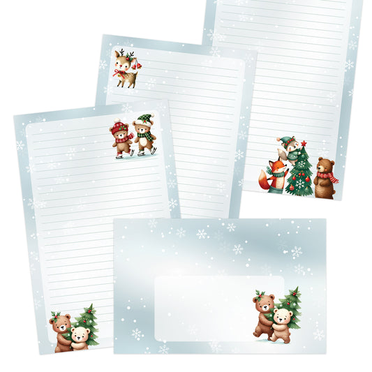 Festive double-sided stationery set